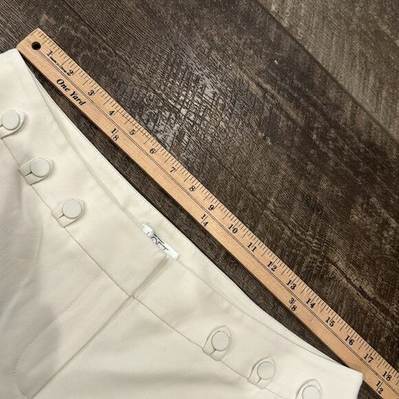 LOFT Women's Wide Leg Rolled Up Hem Trouser Pants Ivory Size 14P - Picture 6 of 7